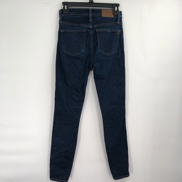 MADEWELL 10" High-Rise Skinny Jeans Lucille Wash Dark Wash Stretch Denim 25 - Picture 5 of 9